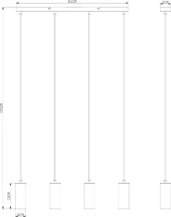 Globo 57911-4HG Függesztett lámpa fém grafit sötét, fém grafit, fekete PVC kábel, HxSzxM: 650x60x1200mm, fényforrás nélkül szállítva 4x GU10 35W 230V