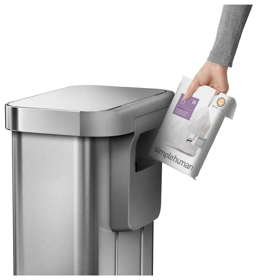 Acél pedálos szemetes 55 l - simplehuman