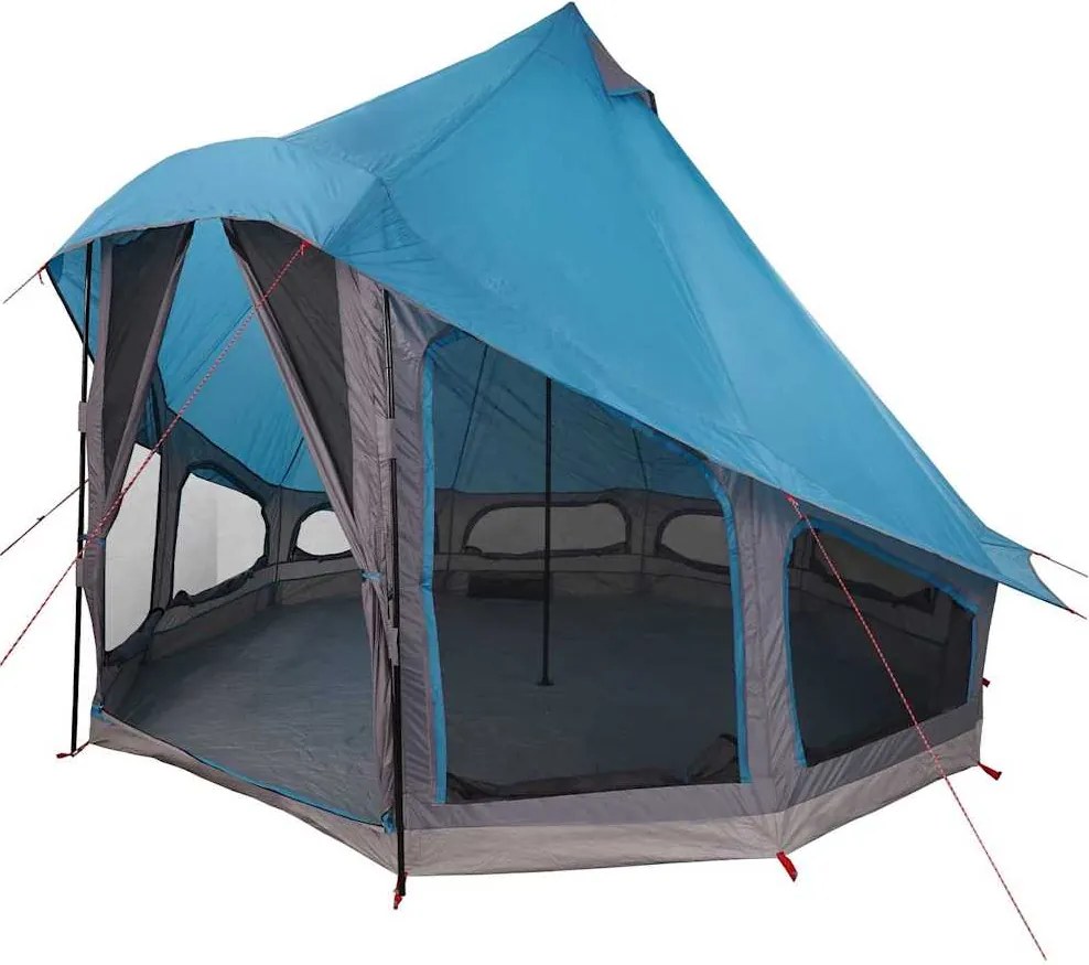 vidaXL Családi Tipi sátor Tipi tetővel Kék 404 x 370 x 270 cm