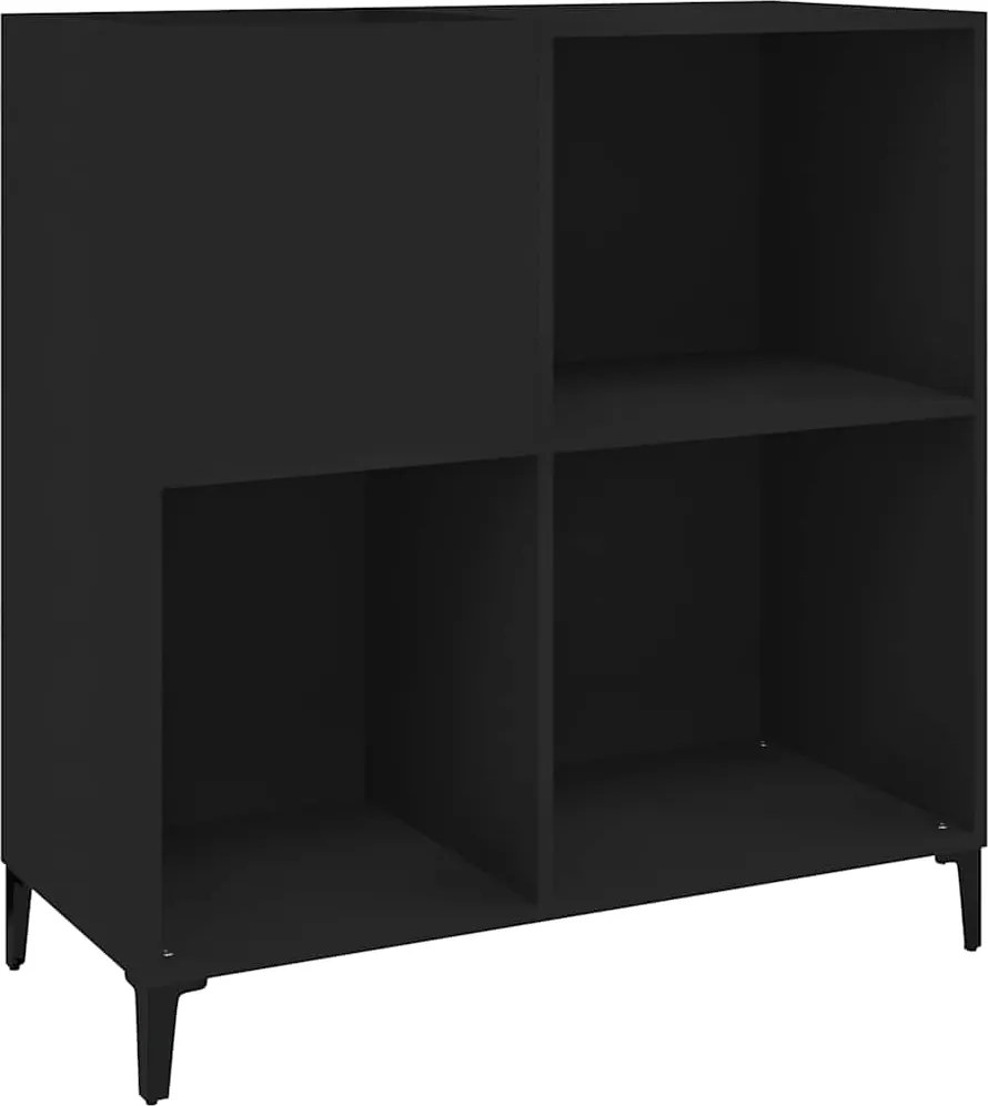 vidaXL fekete szerelt fa hanglemezszekrény 84,5 x 38 x 89 cm