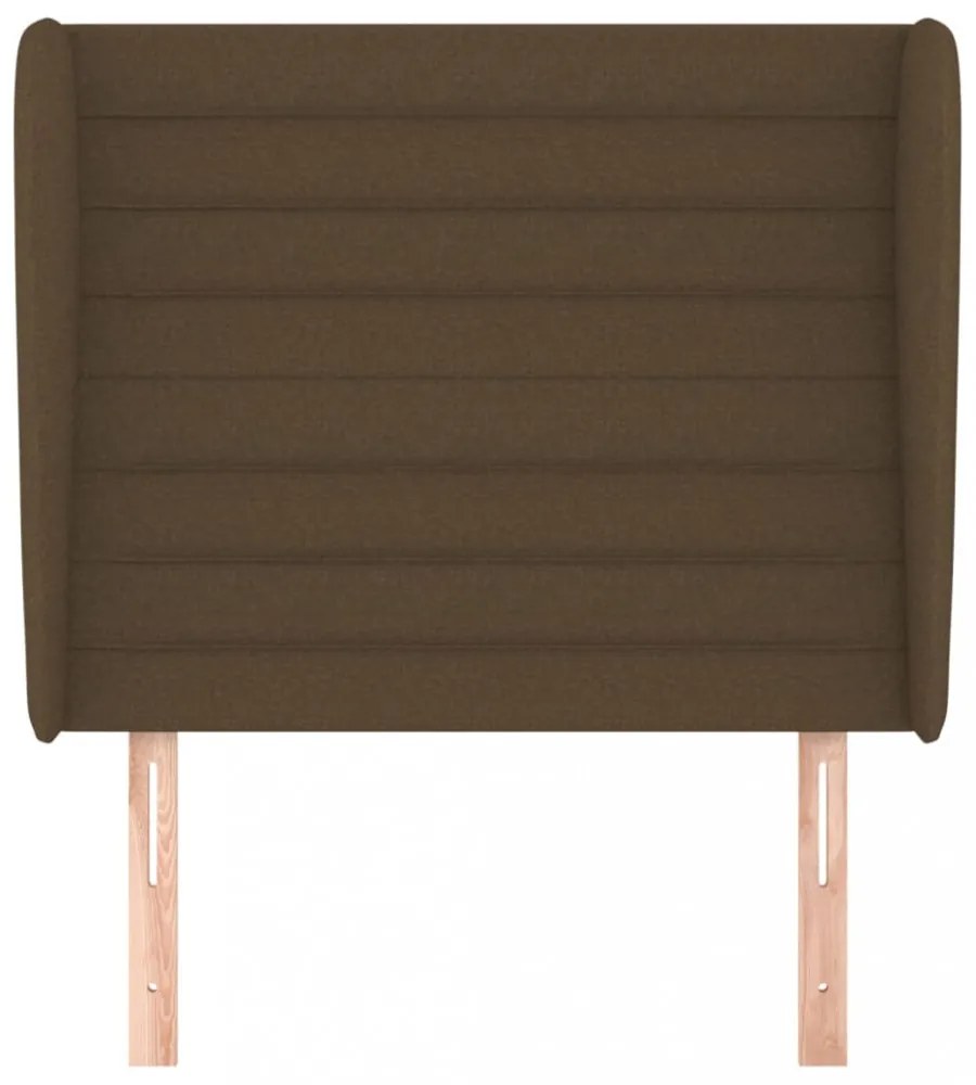 sötétbarna szövet fejtámla szárnyakkal 83 x 23 x 118/128 cm