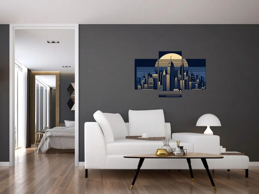 Kép – Geometrikus város (90x60 cm)