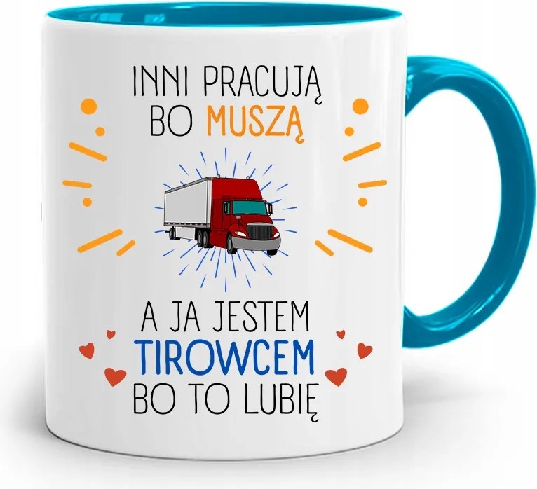 Kamionsofőrnek Tira Bögre Kék Ajándék fényképes nyomattal