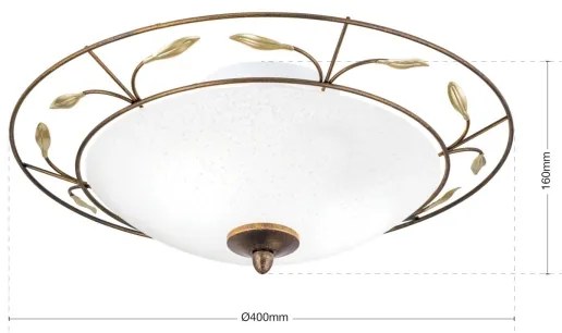 Orion DL 7-338/2 - Mennyezeti lámpa LUCA 2xE14/40W/230V átm. 40 cm bronz/patinás