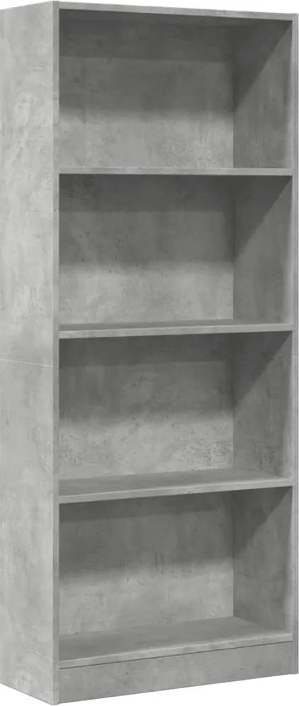 vidaXL betonszürke szerelt fa könyvespolc 60 x 24 x 143 cm