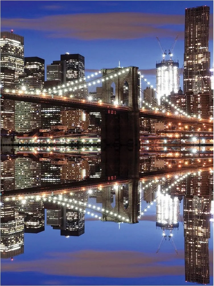 Fotótapéta New York éjszaka Brooklyn híd vinil 184x254 +ragasztó
