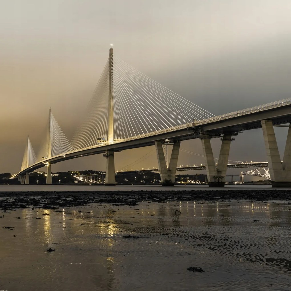 Poszter 70x70cm Queensferry Crossing híd, Assaf Frank