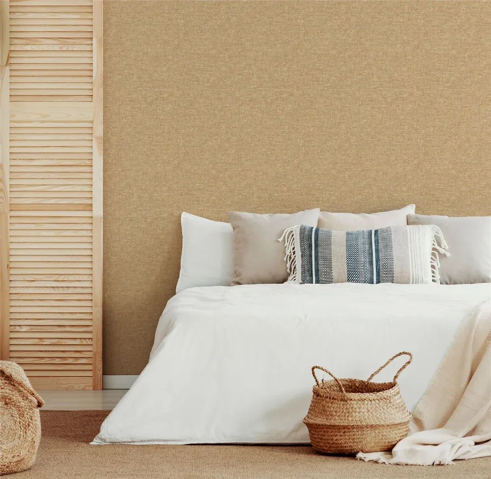 Esselle Home A La Mode Artisan Weave okkersárga egyszínű szövet hatású vlies tapéta – 100005EH