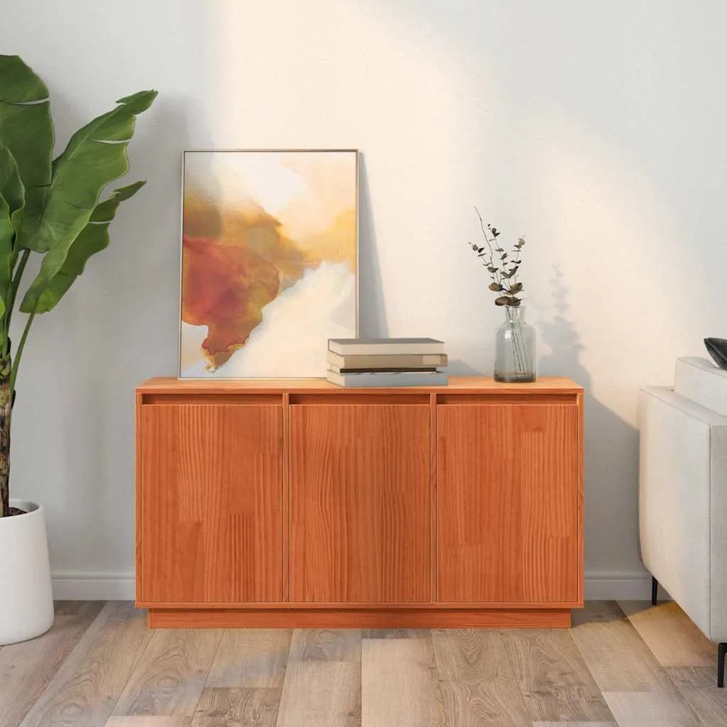 Széf Barna 111 x 34 x 60 cm Tömör fenyőfa