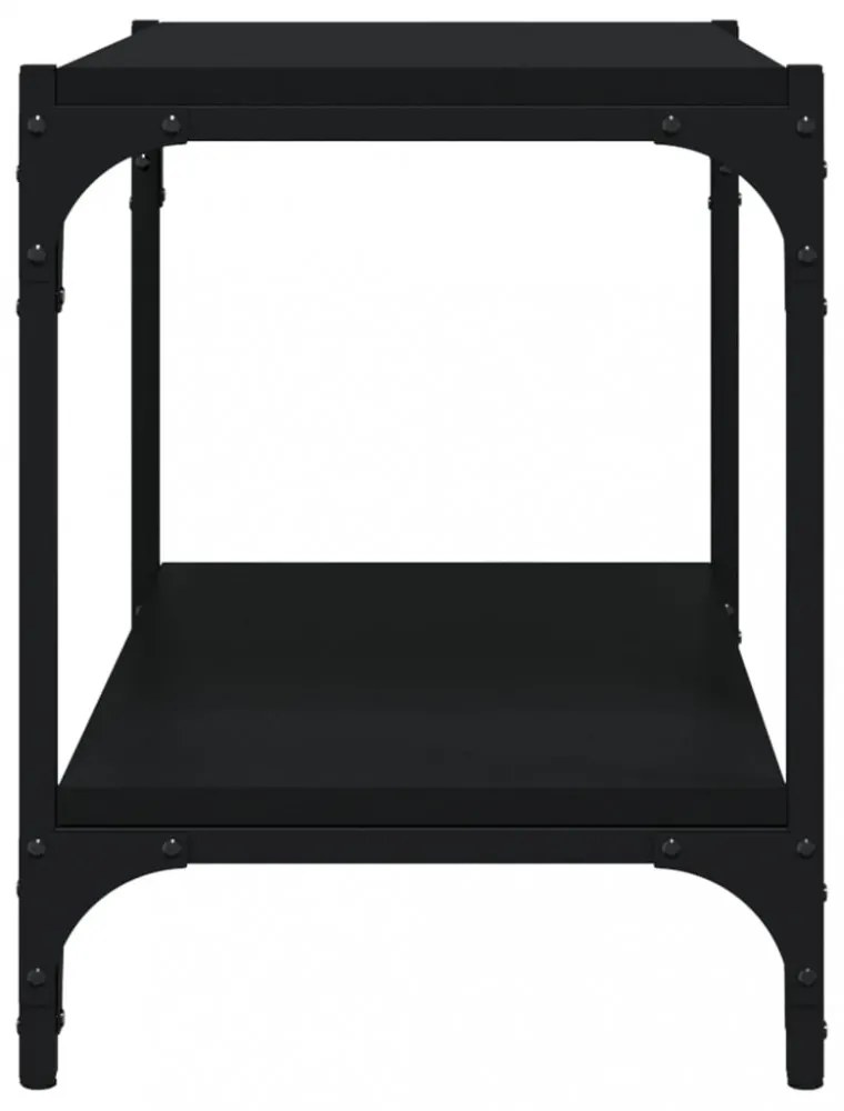 fekete szerelt fa és acél TV-szekrény 60 x 33 x 41 cm