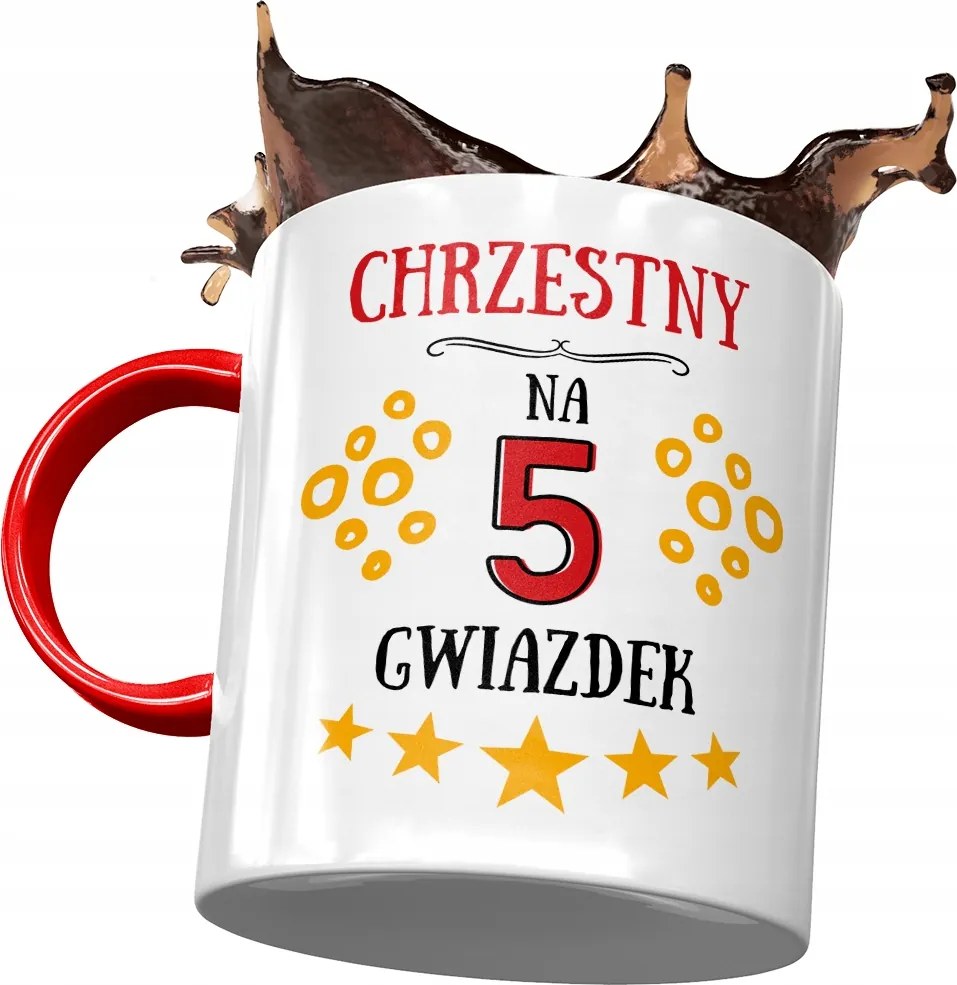 Piros Bögre Keresztelőre Születésnapra Ajándék Nyomtatott Fotóval