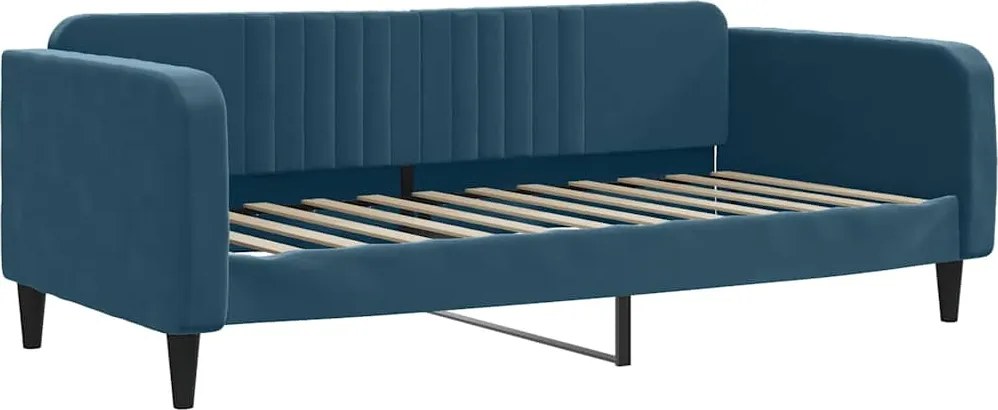 vidaXL kék bársony kanapéágy 90 x 200 cm