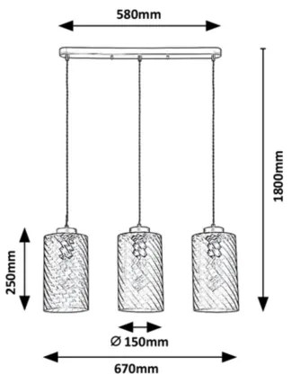 Rabalux - Csillár zsinóron 3xE27/40W/230V