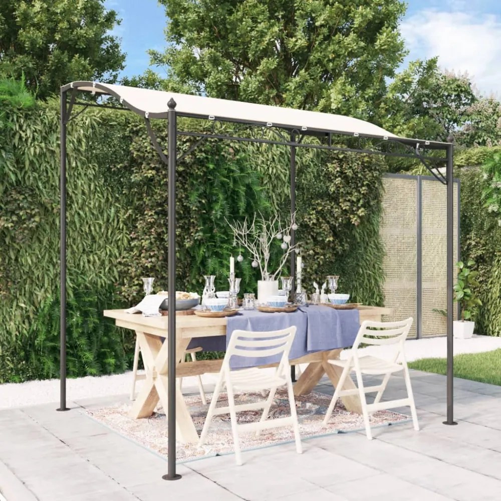 krémszínű szövet és acél pavilon 2 x 2,3 m 180 g/m²