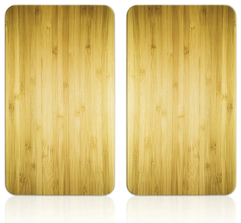 Edzett üveg tűzhely fedőlap szett 2 db-os 52x30 cm Wooden – Maximex