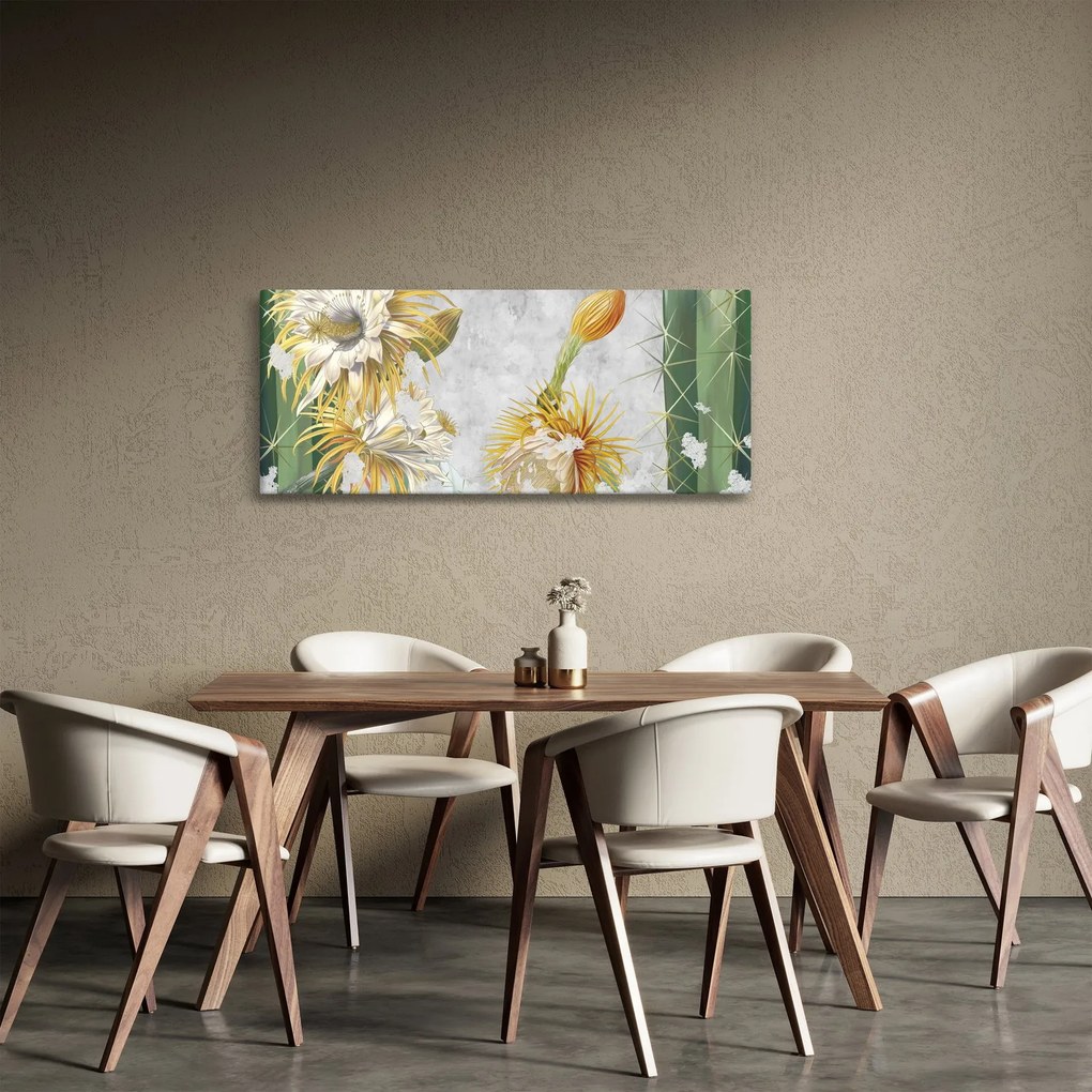 Kép - virágzó kaktuszok, vintage (120x50 cm)