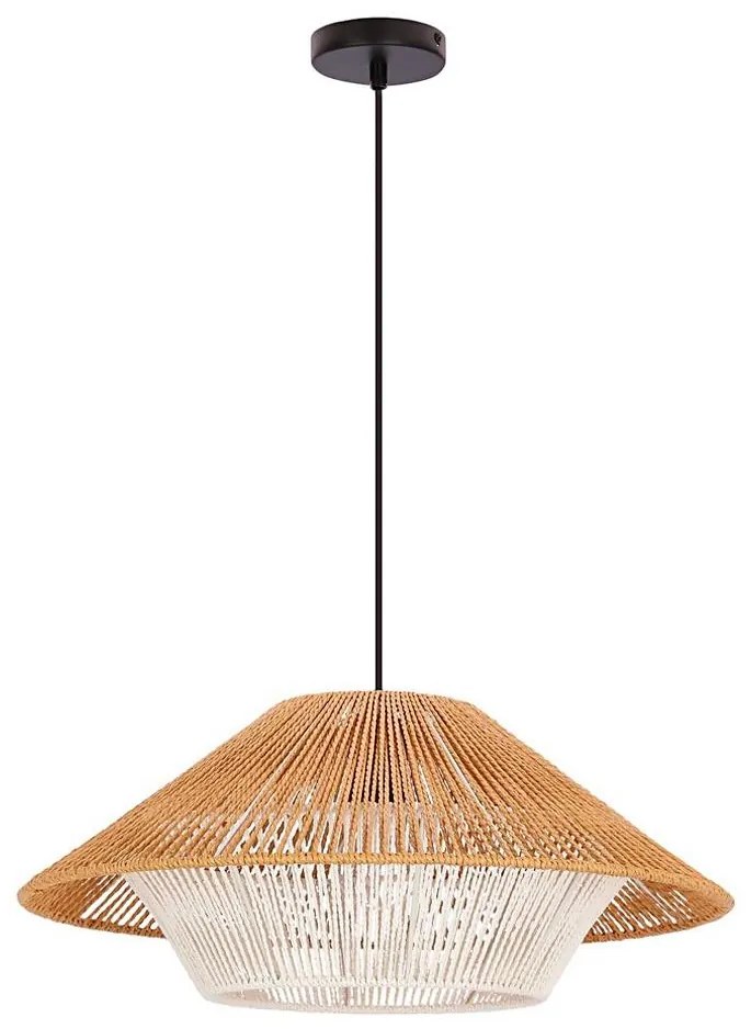 AFRICA függőlámpa kábellel 1xE27/40W/230V, átm. 50 cm, barna/krémszínű
