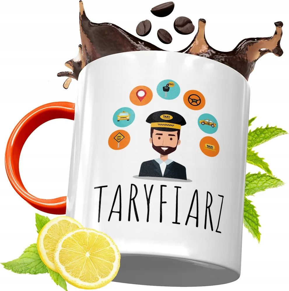 Narancssárga Bögre Taxisofőrnek Ajándék fényképes nyomattal