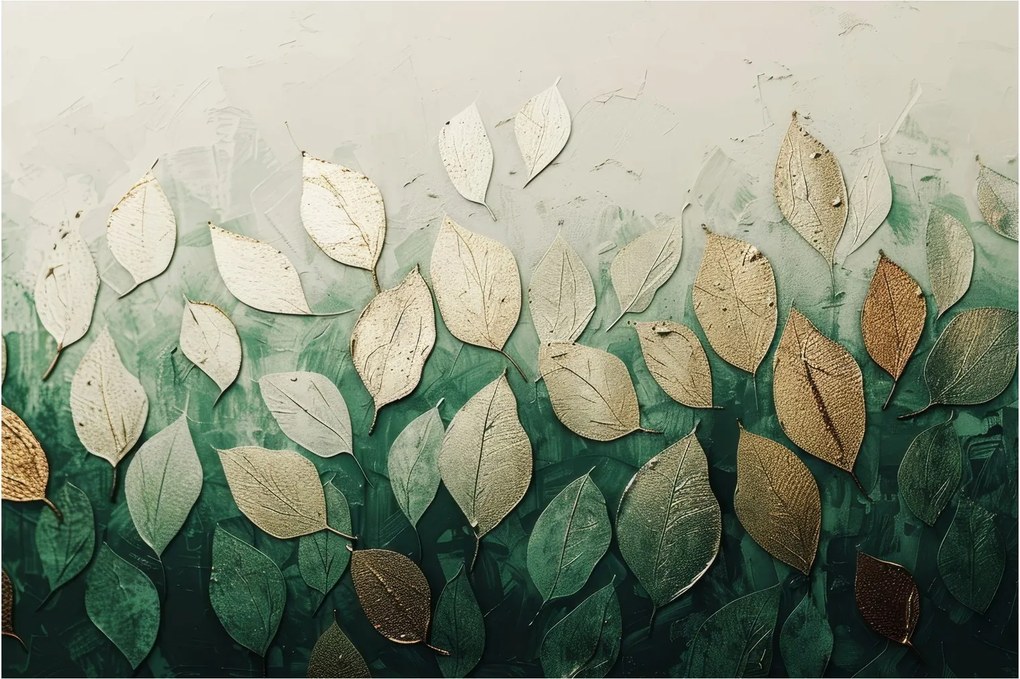 Kép - Arany-zöld levelek (90x60 cm)