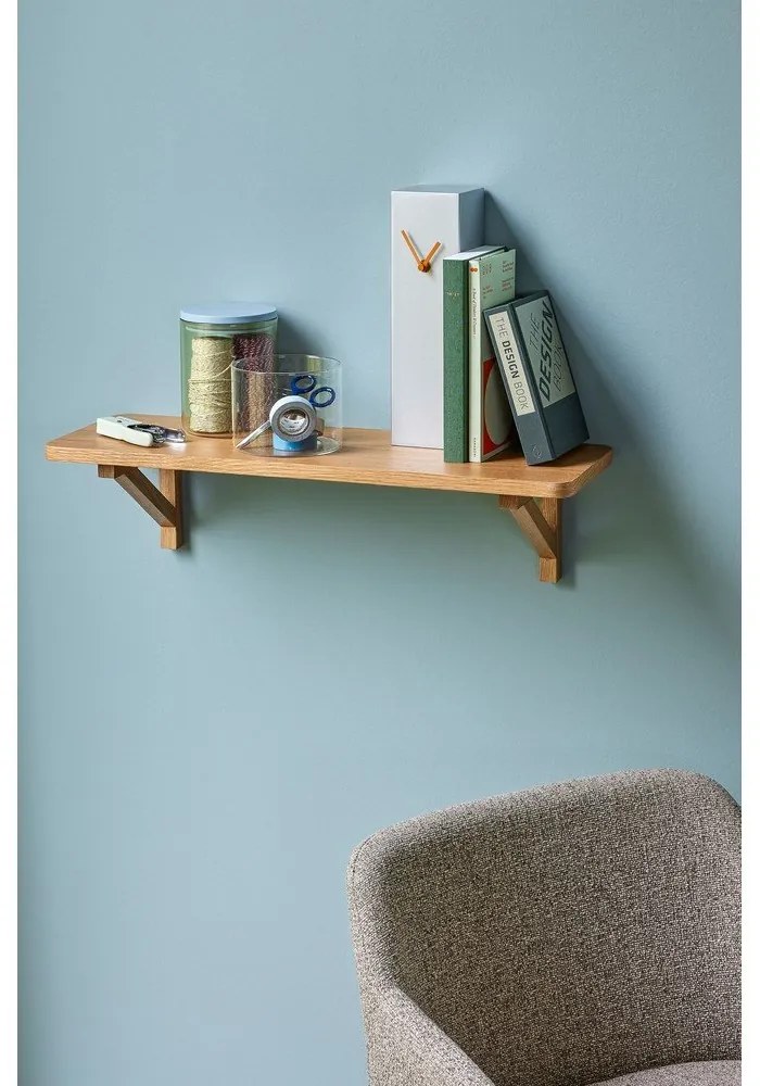 Natúr színű fali polc tölgyfa dekorral 60 cm Arki – Hübsch