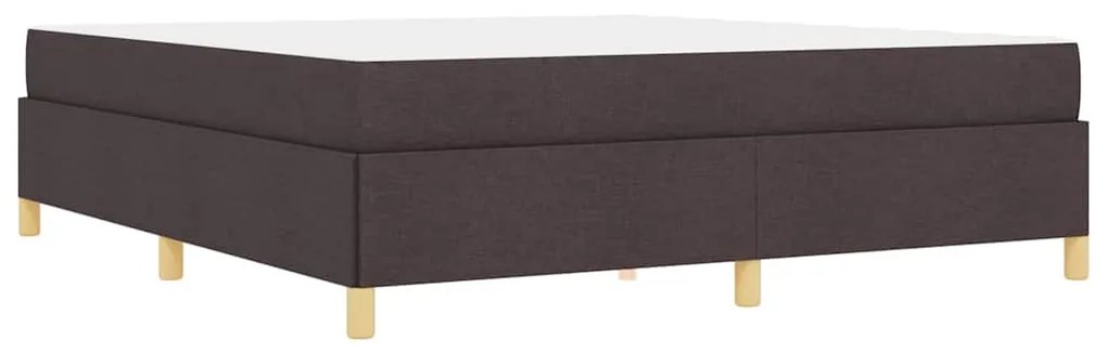 Boxrugós ágy matracmal Sötétbarna és fehér 180 x 200 cm szövet