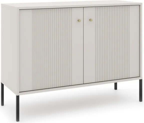 Komód 2 ajtós kasmír színben fekete elemekkel arany fogantyúkkal – ISEO IS02