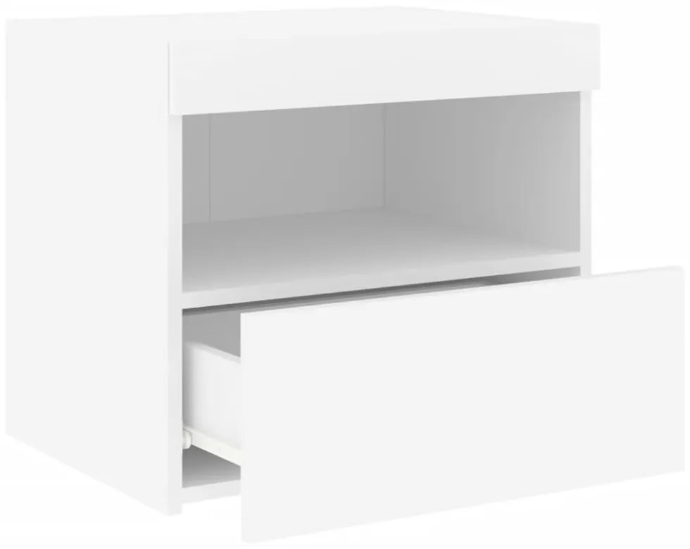 fehér éjjeliszekrény LED-világítással 50 x 40 x 45 cm