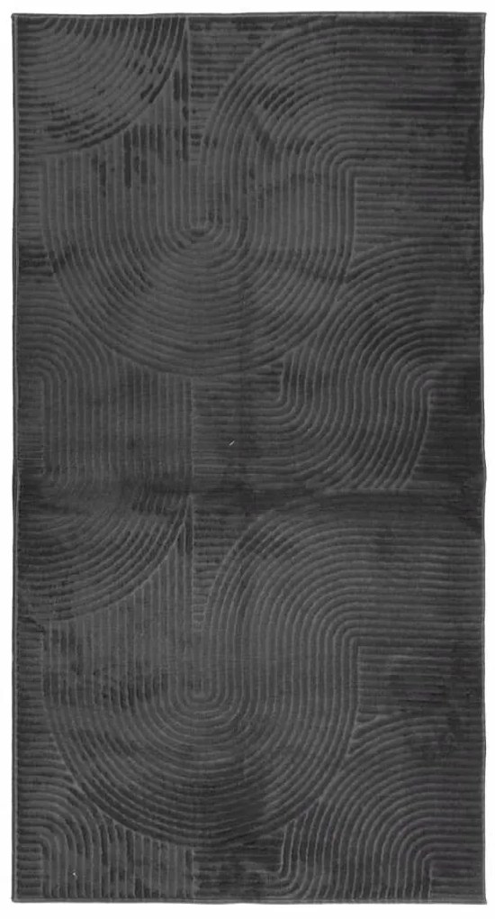 IZA antracit rövid szálú skandináv stílusú szőnyeg 80x150 cm
