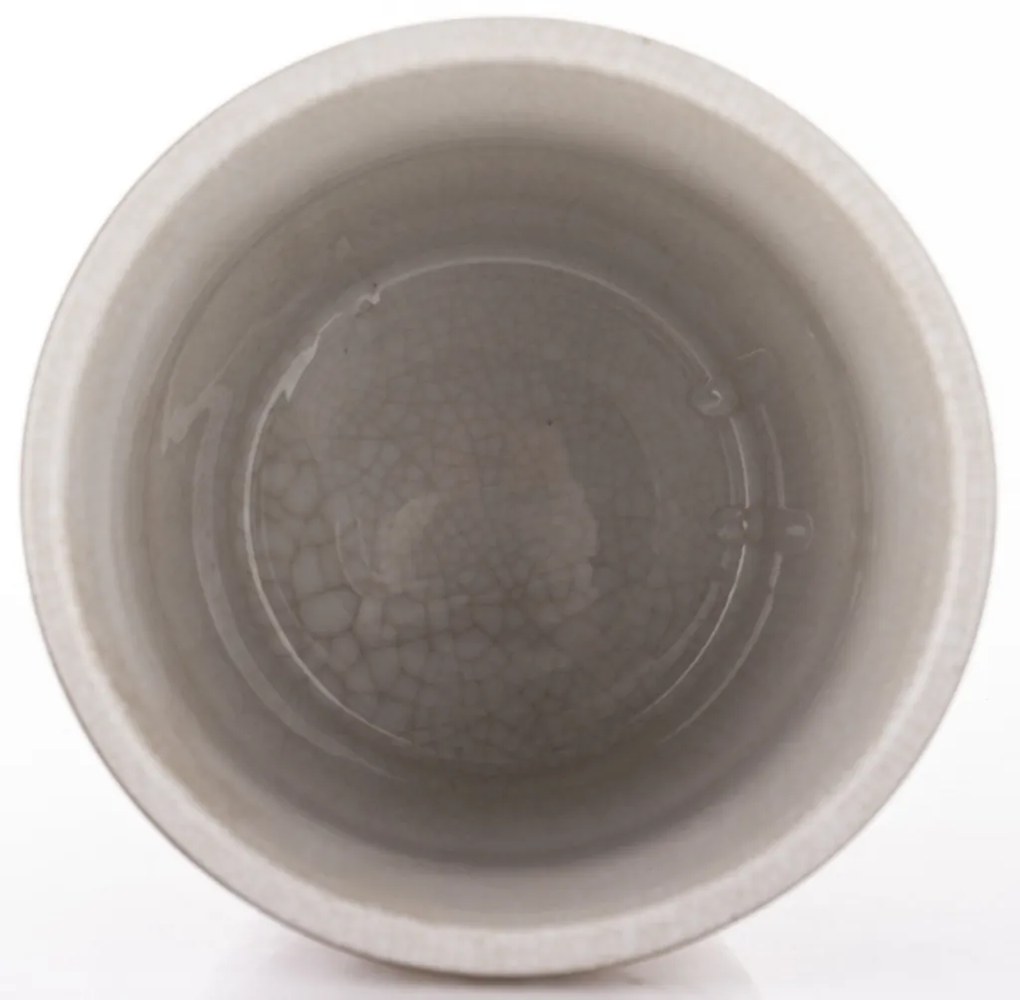 Törtfehér vintage szögletes porcelán virágtartó kaspó pávákkal festve 15x14x14cm