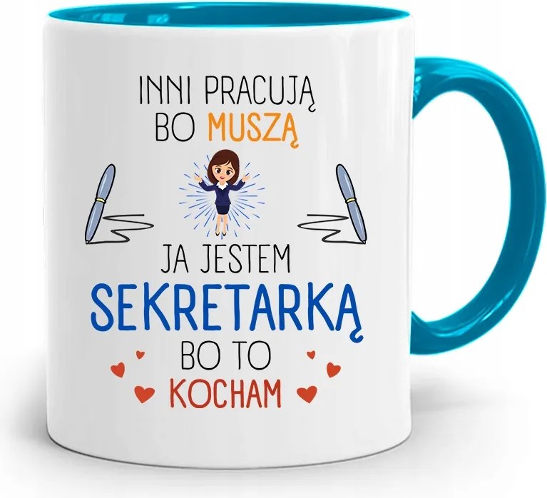 Kék Bögre Ajándék Titkárnőnek Mások fényképes nyomtatással Dolgoznak