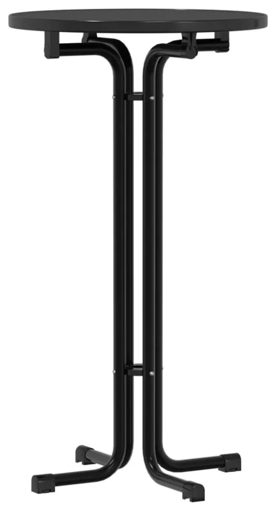 fekete étkezőasztal szerelt fa és acél Ø60x110 cm
