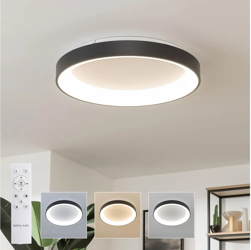 Brilagi - Dimmelhető LED mennyezeti lámpa FALCON II LED/99W/230V, átm. 60 cm, fekete +távirányító