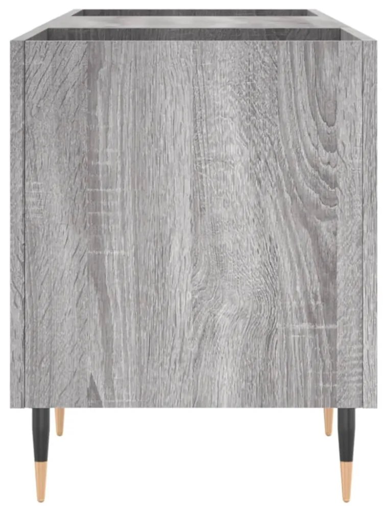 szürke sonoma színű szerelt fa hanglemezszekrény 121x38x48 cm