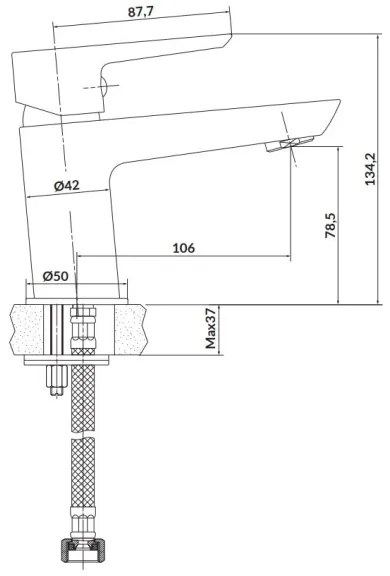 Cersanit S951-047 - Mosdócsap MILLE 13,4 cm fehér + hulladék
