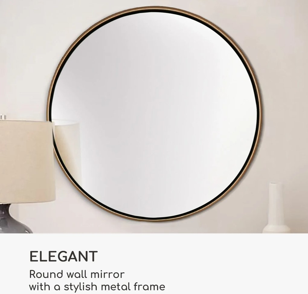 Casa Chic Fournier Fali tükör fém kerettel kerek 58.8 x 58.8 cm