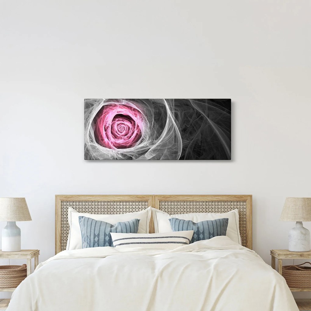 Kép - Absztrakt rózsa, fukszia (120x50 cm)