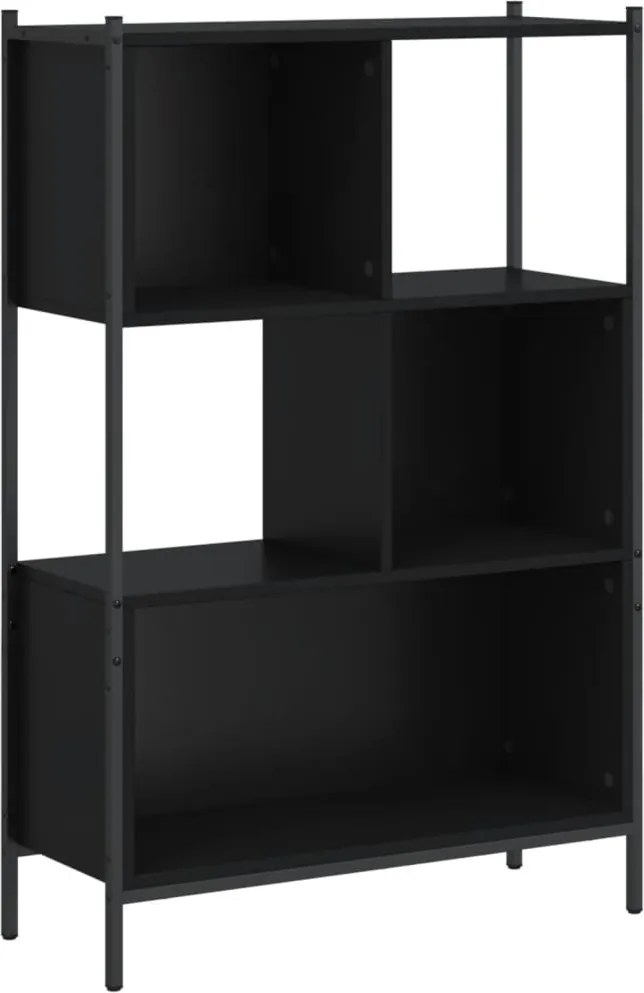 vidaXL fekete szerelt fa könyvszekrény 72x28x109 cm