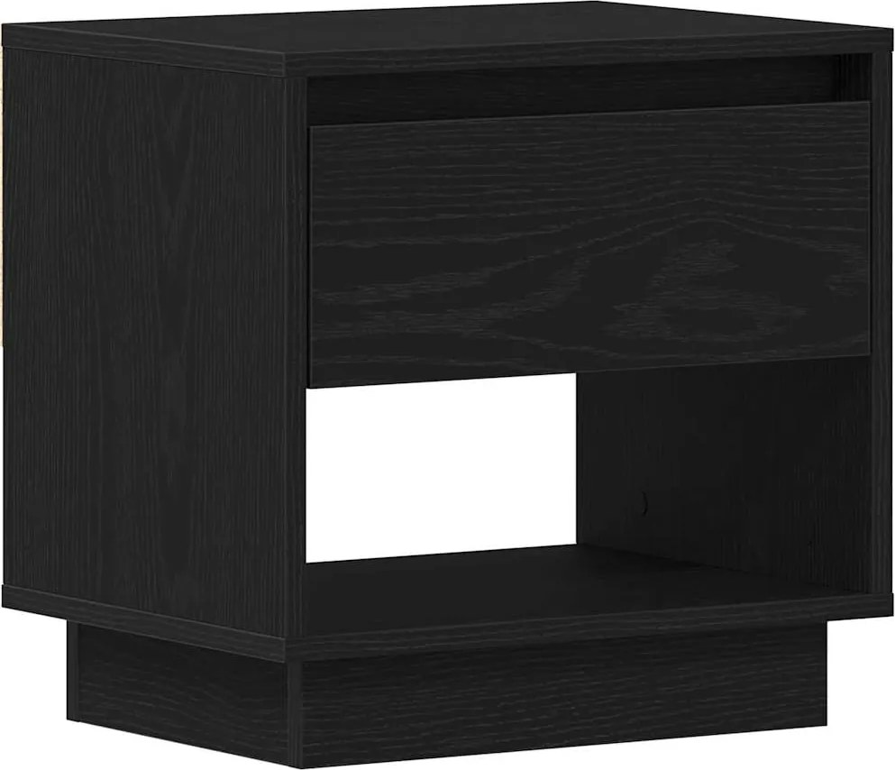 vidaXL Éjjeliszekrény fiókkal Fekete tölgy 45 x 34 x 44 cm Faanyag