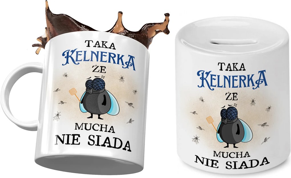 Pincérnőnek Bögre Ajándék persely szett fényképes nyomtatással