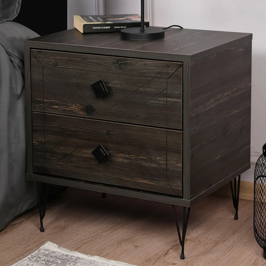 Luna Dark Brown éjjeliszekrény