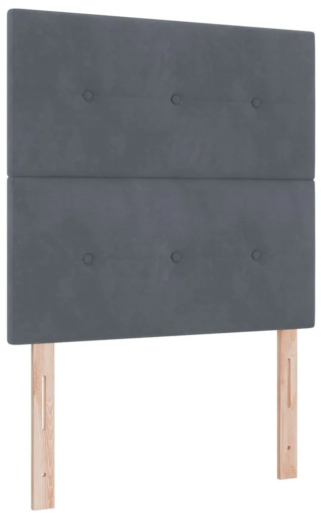 vidaXL Box Spring Ágy Matrac Sötétszürke 120x200 cm Bársony
