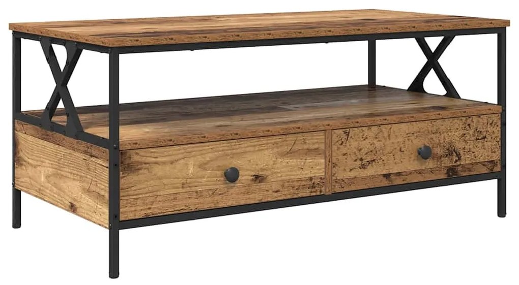 Dohányzóasztal with Drawer Régi fa 100 x 51 x 45 cm Faanyag