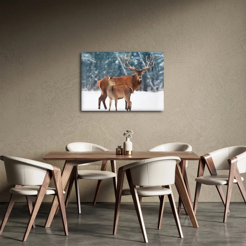 Kép egy szarvasról és őzikéről (70x50 cm)