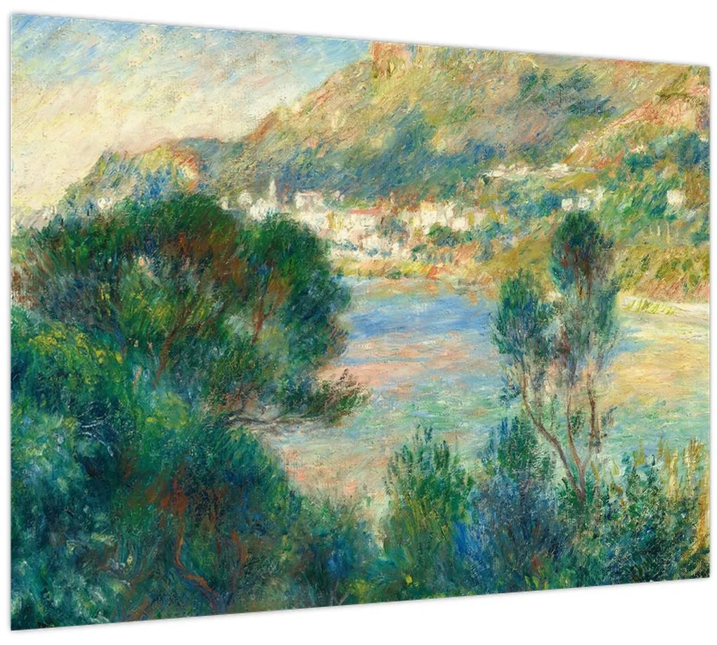 Üveg kép - Auguste Renoir, View of Monte Carlo from Cap Martin, reprodukciók (70x50 cm)