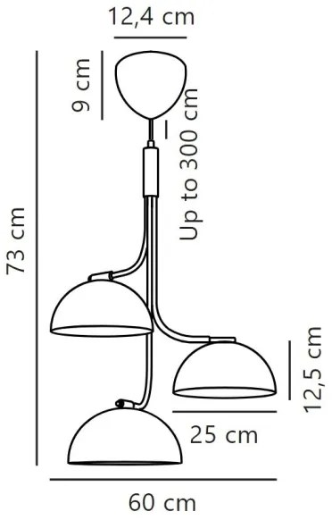 DFTP by Nordlux - Csillár zsinóron TULLIO 3xE14/25W/230V fekete