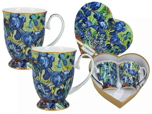 Van Gogh Íriszek porcelán bögre szett szív alakú díszdobozban - CARMANI