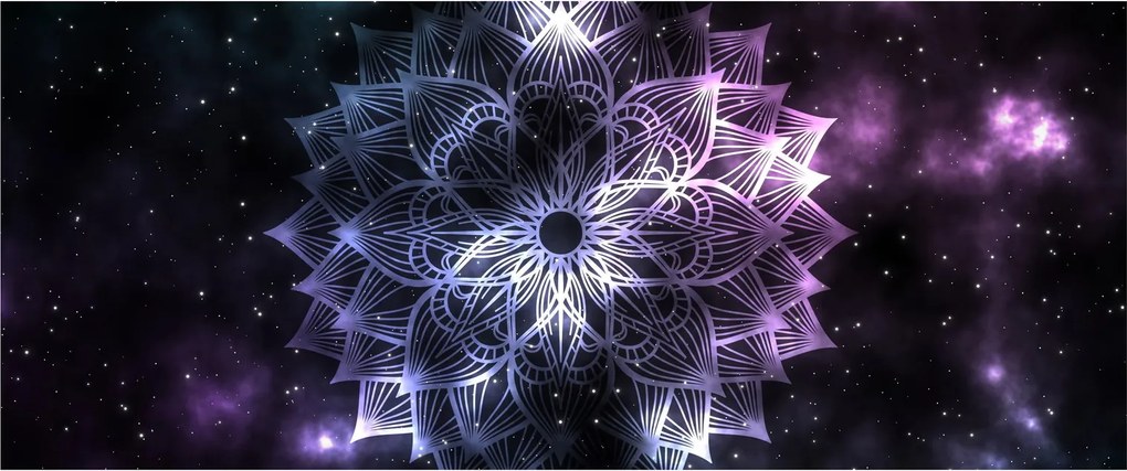 Kép - Lótusz mandala az űrben (120x50 cm)