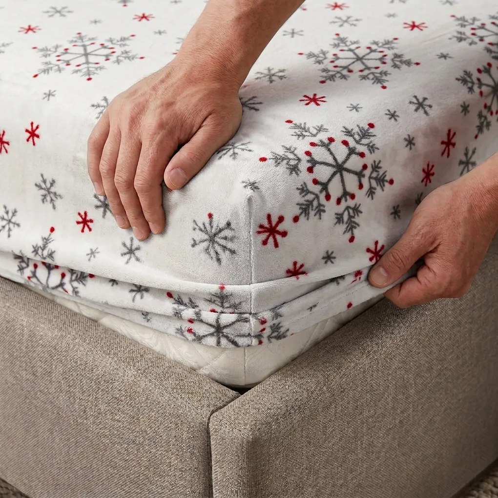 4Home Snowflakes mikroflanel lepedő, 160 x 200 cm
