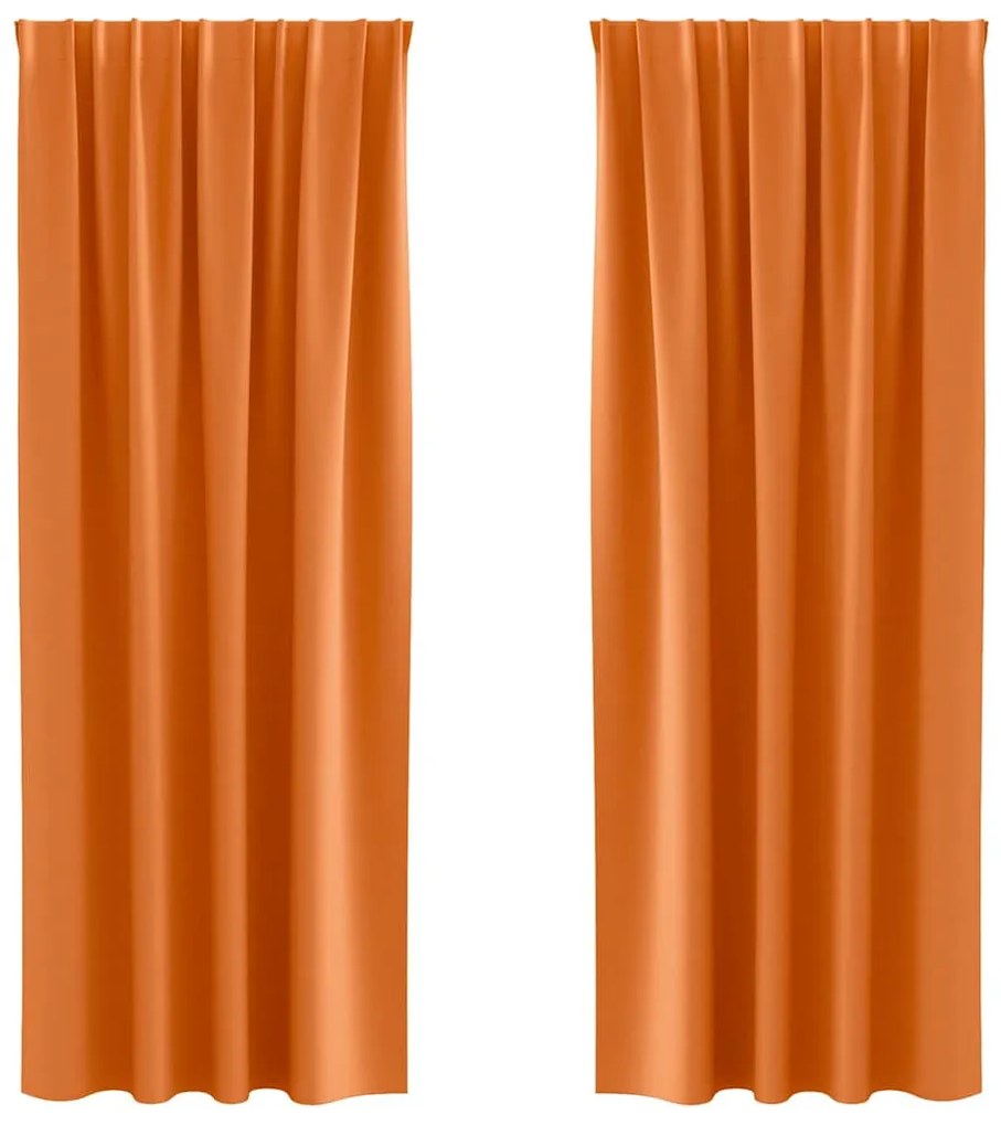 Függönyök 2 pcs Fényes narancssárga 260x140cm Poliészter