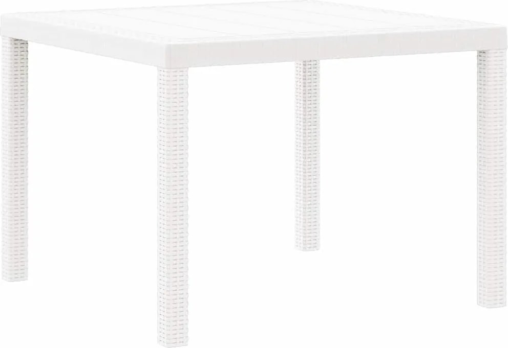 vidaXL Kerti Asztal Fehér 100 x 100 x 73 cm polirattan